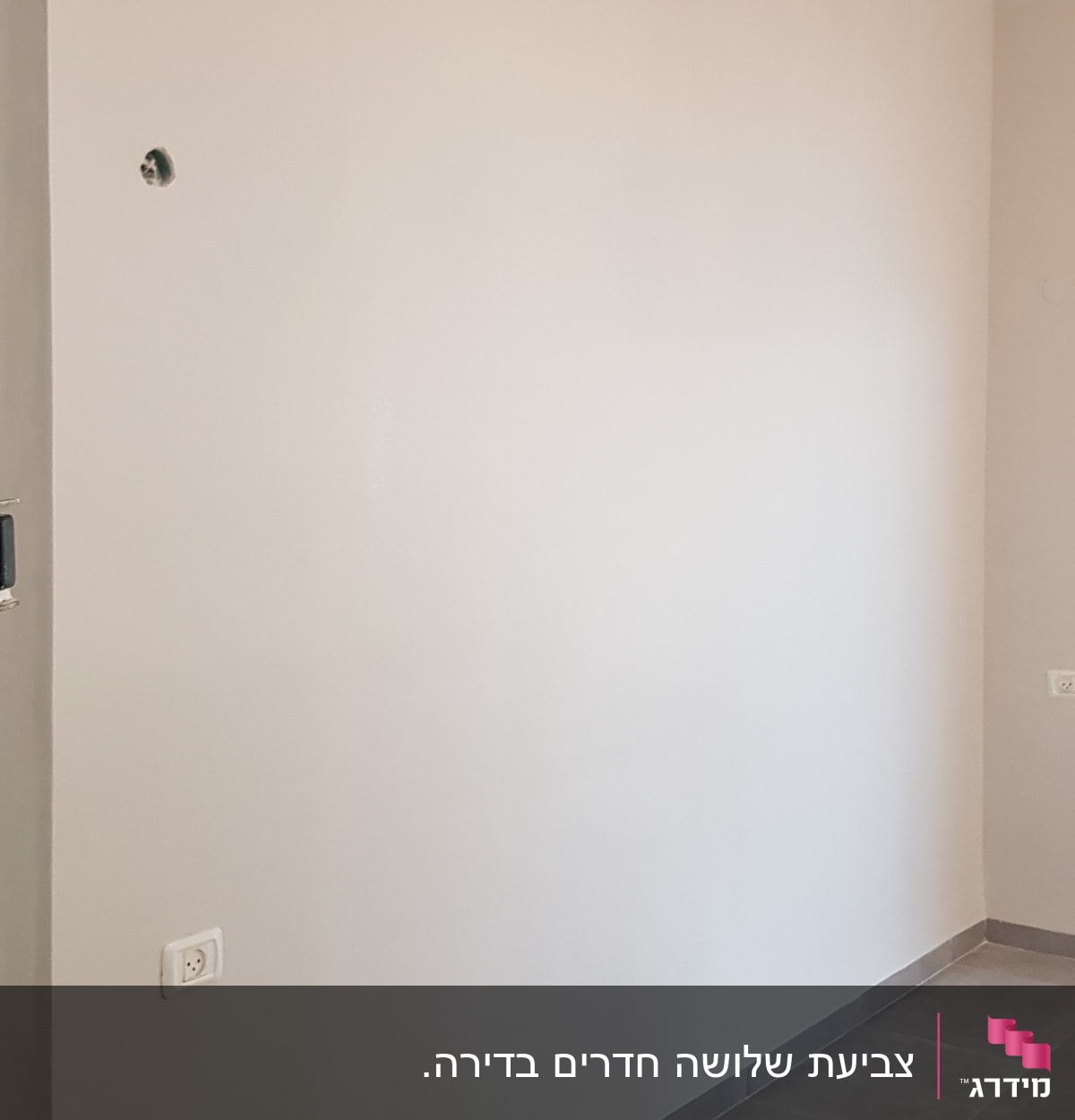 קיר צבוע בלבן עם שקע חשמל